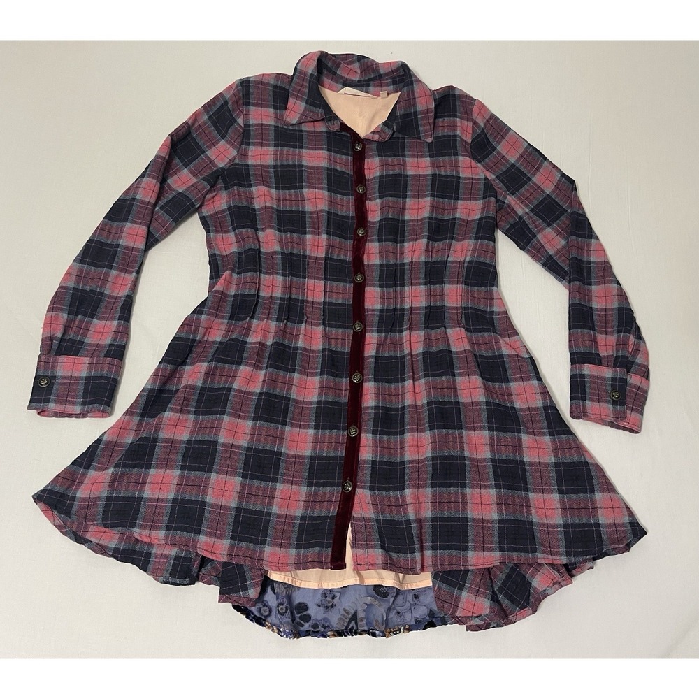 Soft Surroundings Kensington Multi-Color Floral Velvet Patchwork Tunic Coastal S - Picture 1 of 7